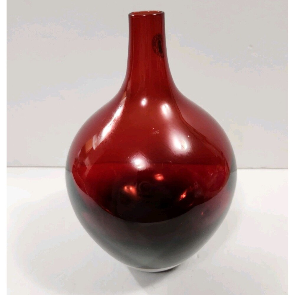 IKEA, Hand Blown, Red Color, Bud Vase Very Nice